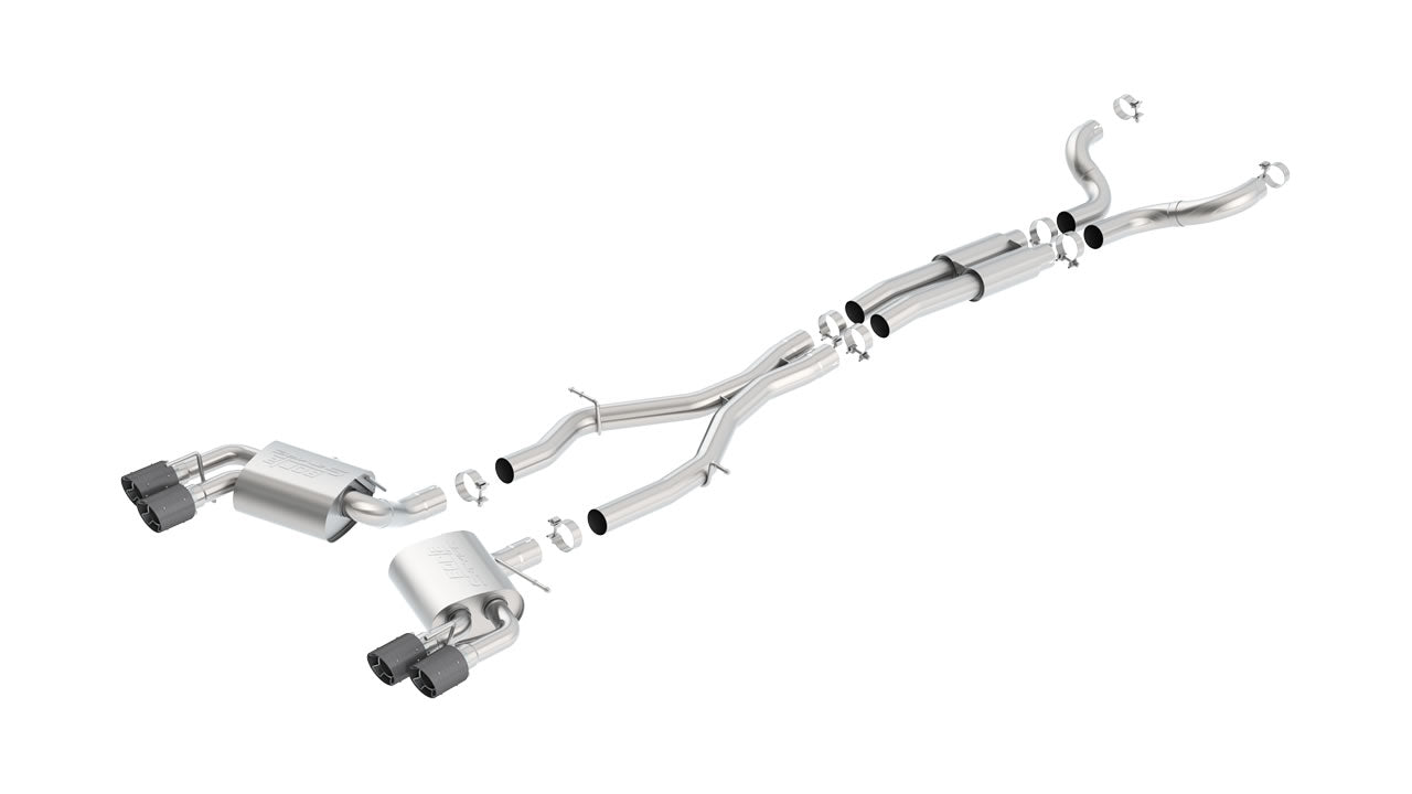 Catback Borla S-Type Camaro 6.2L V8 2016-2024 Salidas Duales (Puntas Fibra de Carbono)
