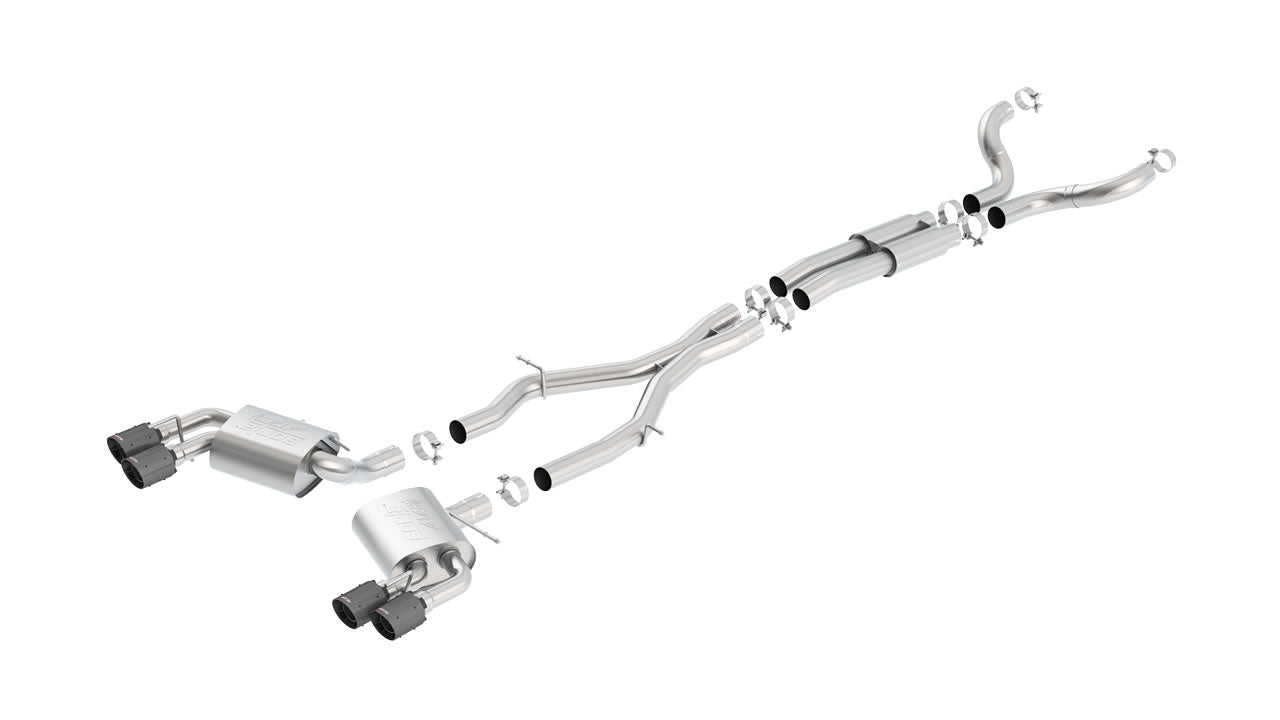 Catback Borla ATAK Camaro 6.2L V8 2016-2024 Salidas Duales (Puntas Fibra de Carbono)