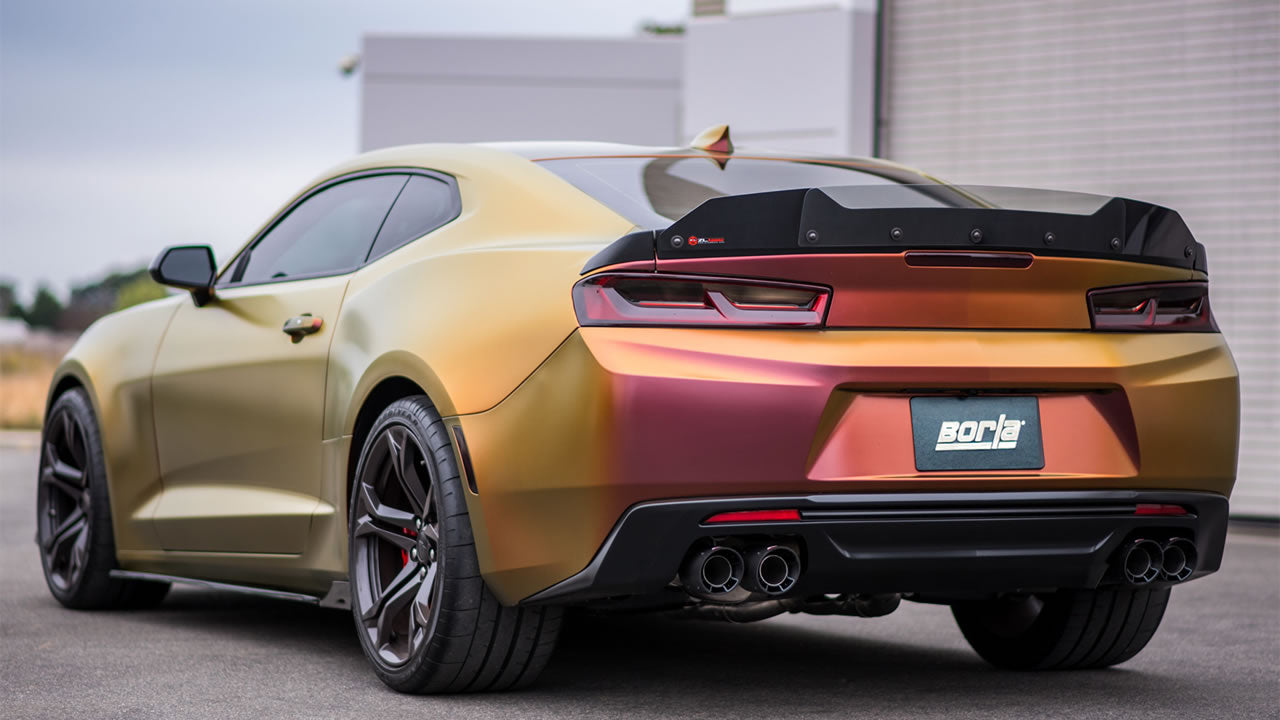Catback Borla ATAK Camaro 6.2L V8 2016-2024 Salidas Duales (Puntas Fibra de Carbono)