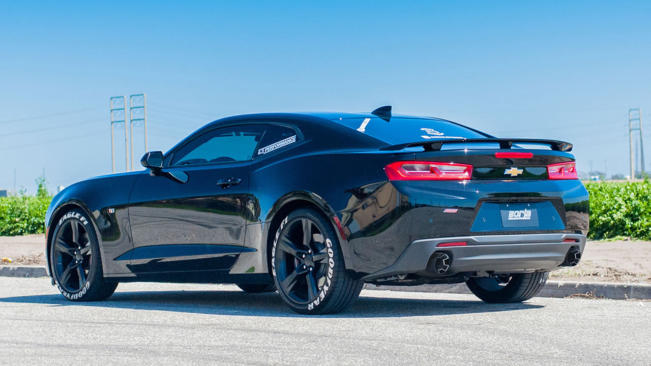 Catback Borla S-Type Camaro 6.2L V8 2016-2024 Salida Sencilla (Puntas Fibra de Carbono)