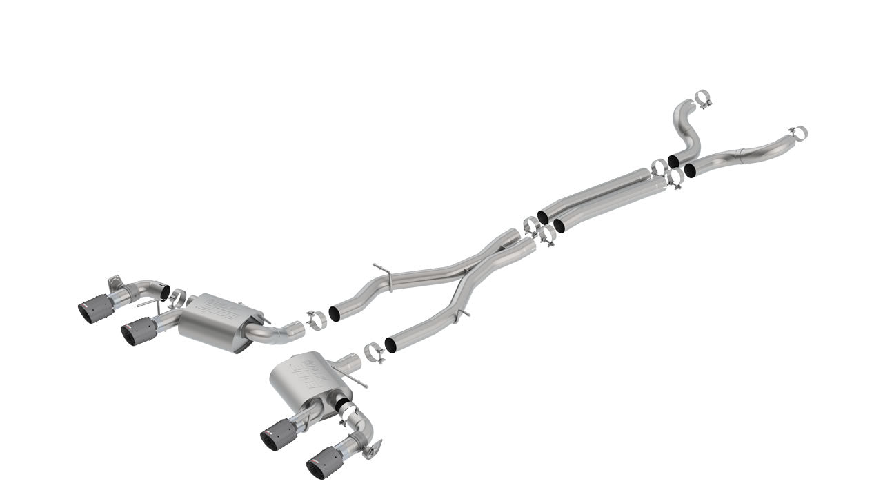 Catback Borla ATAK Camaro ZL1 6.2L V8 2017-2023 Salidas Duales Con Válvulas Activas (Puntas Fibra de Carbono)