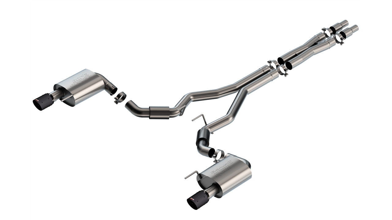 Catback Borla S-Type Mustang GT 2024 (Puntas en Fibra de Carbono)