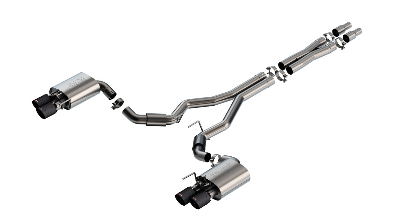 Catback Borla S-Type Mustang GT 2024 Con Válvulas Activas (Puntas Fibra de Carbono)