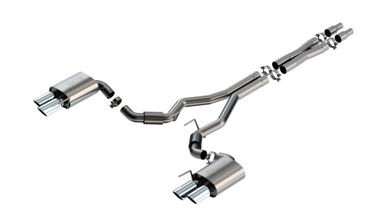 Catback Borla S-Type Mustang GT 2024 Salidas Cuádruples (Puntas Pulidas)