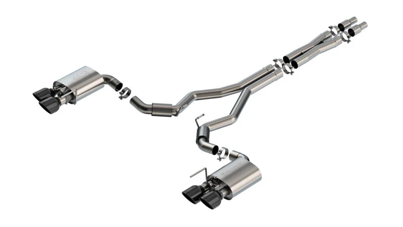Catback Borla S-Type Mustang Dark Horse 2024 Con Válvulas Activas (Puntas Negro Cromado)