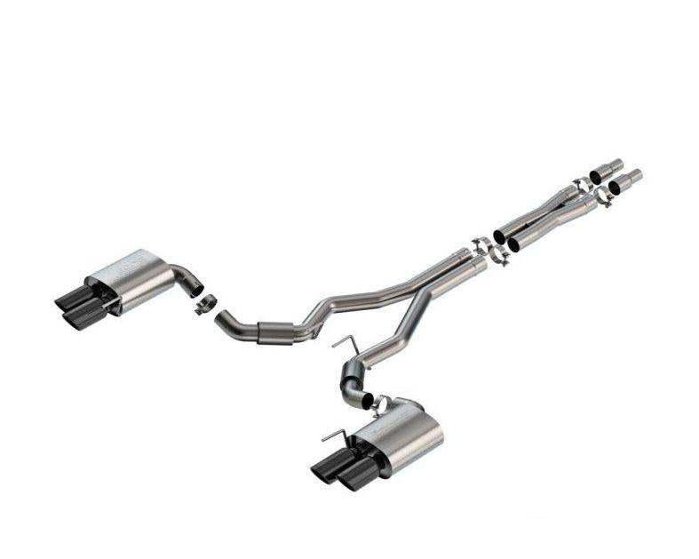 Catback Borla S-Type Mustang GT 2024 Salidas Cuádruples (Puntas Negro Cromado)