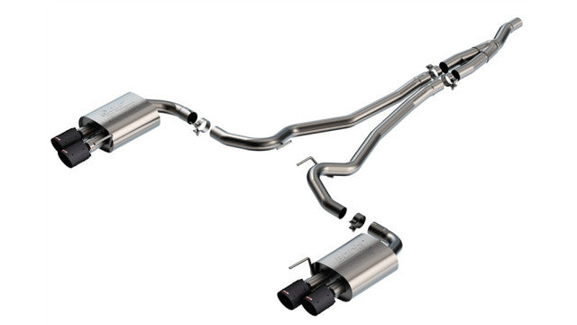Catback Borla ATAK Mustang EcoBoost 2024 Salidas Cuádruples (Puntas Fibra de Carbono)