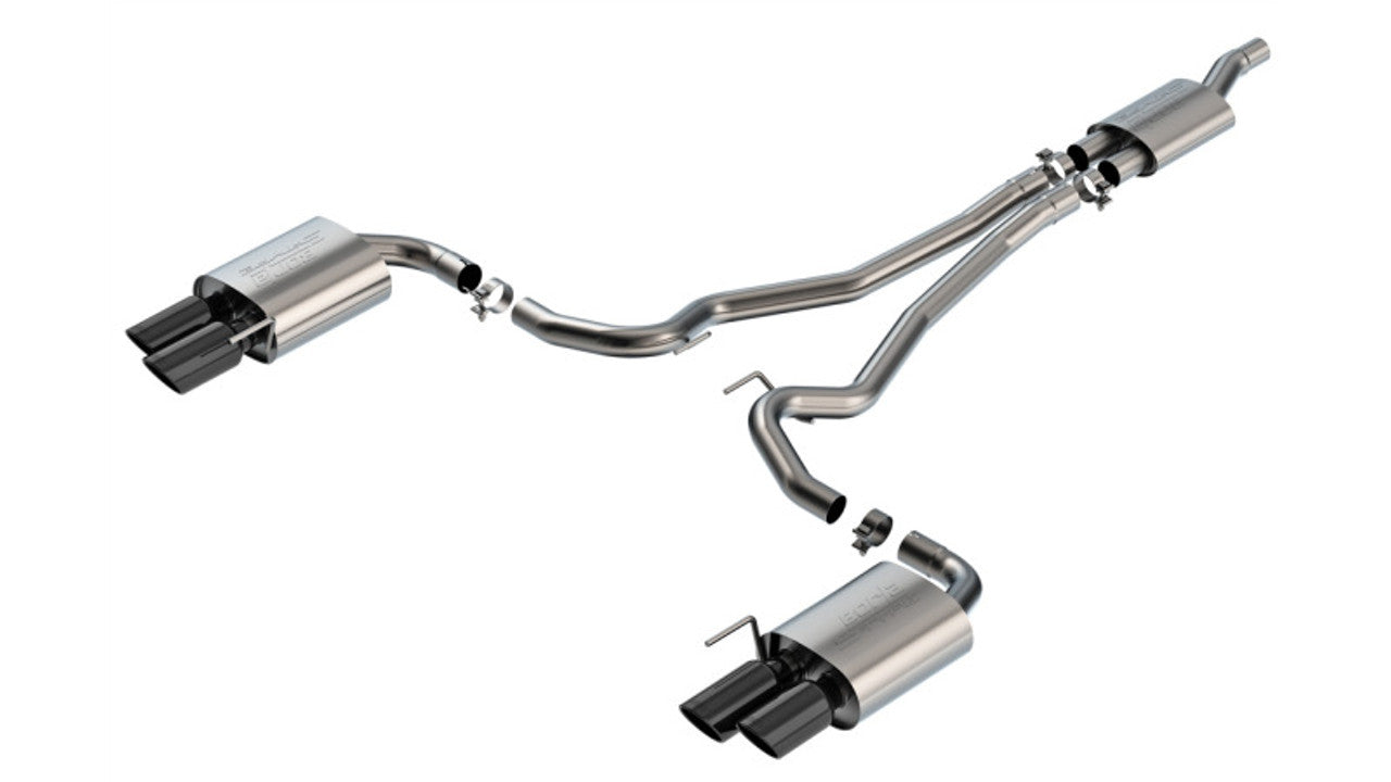 Catback Borla S-Type Mustang EcoBoost 2024 Salidas Cuádruples (Puntas Negro Cromado)