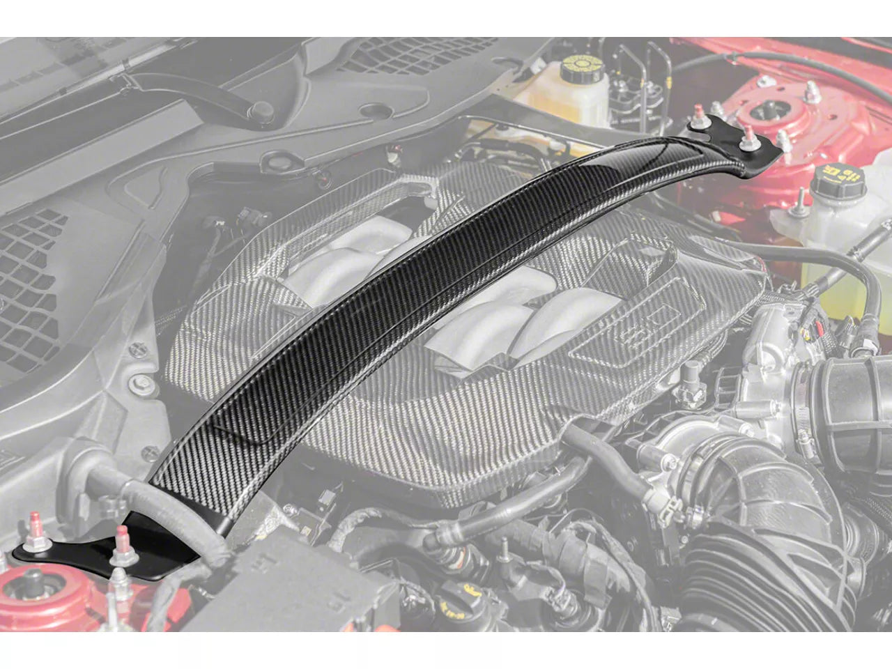 Barra de Refuerzo de Torres de Amortiguadores Delantera En Fibra de Carbono Mustang GT/Darkhorse 2024-2026